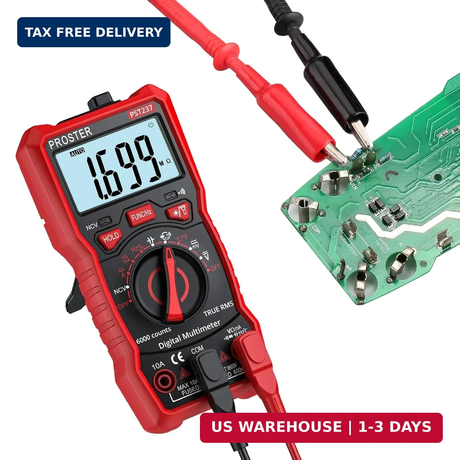 Proster Digital Multimeter 6000 Counts- TRMS Auto Range Multi Testers, NCV Detec