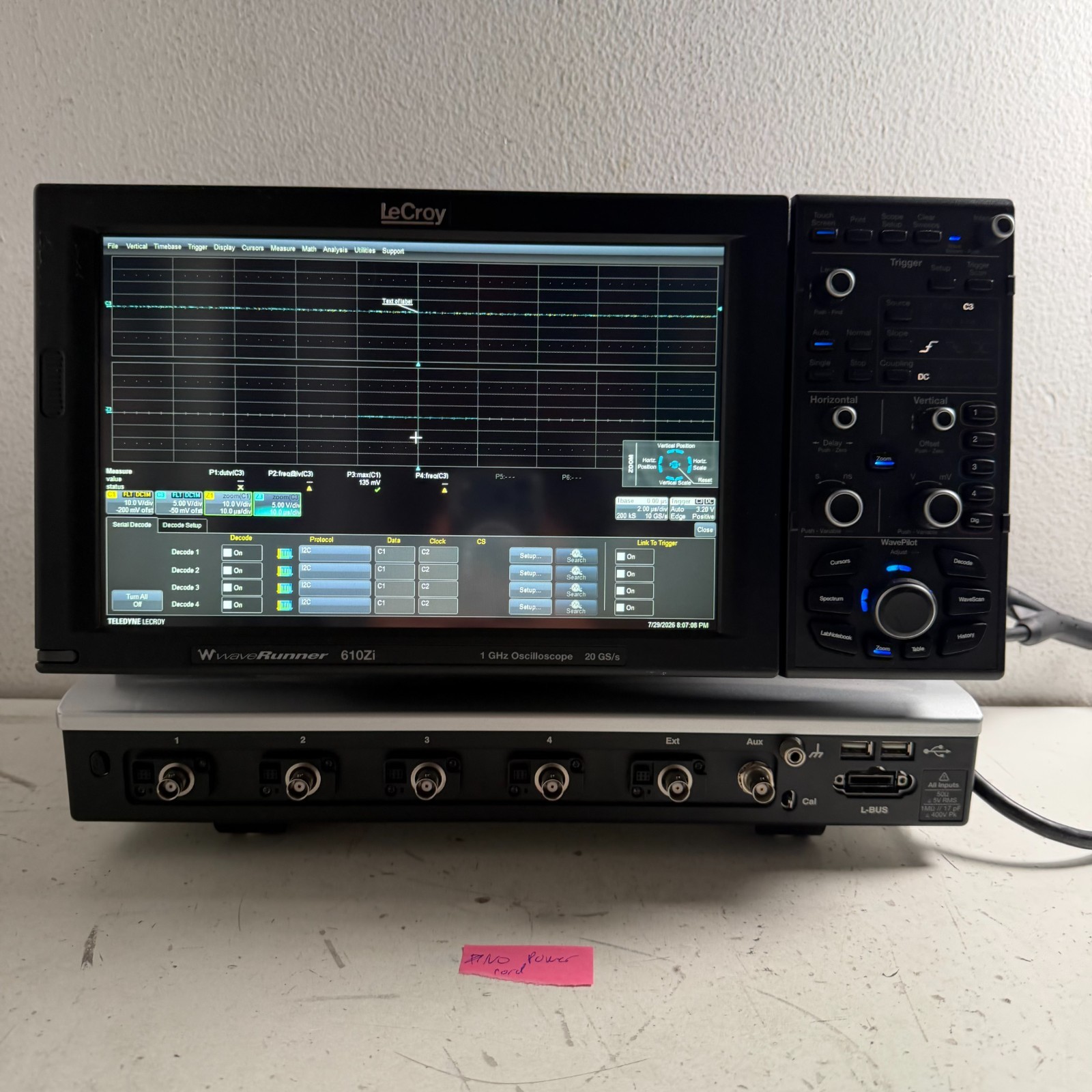 LeCroy WaveRunner 610Zi 12.1" WideScreen Touch Screen Digital Oscilloscope