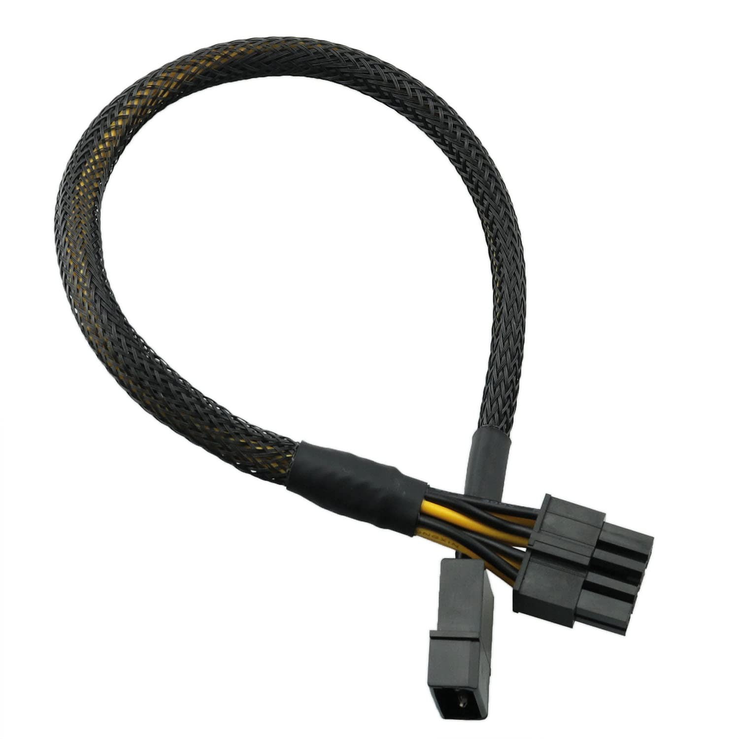 ZRM&E LP4 Molex Male to CPU 8(4+4) Pin Sleeved Braided Power Adapter...