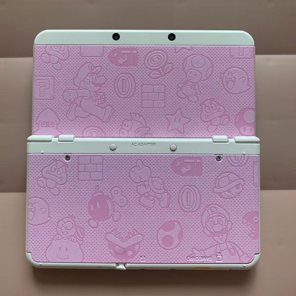 Pink Mario-Themed Replacement Faceplate & Back Cover for Nintendo New 3DS Rare!