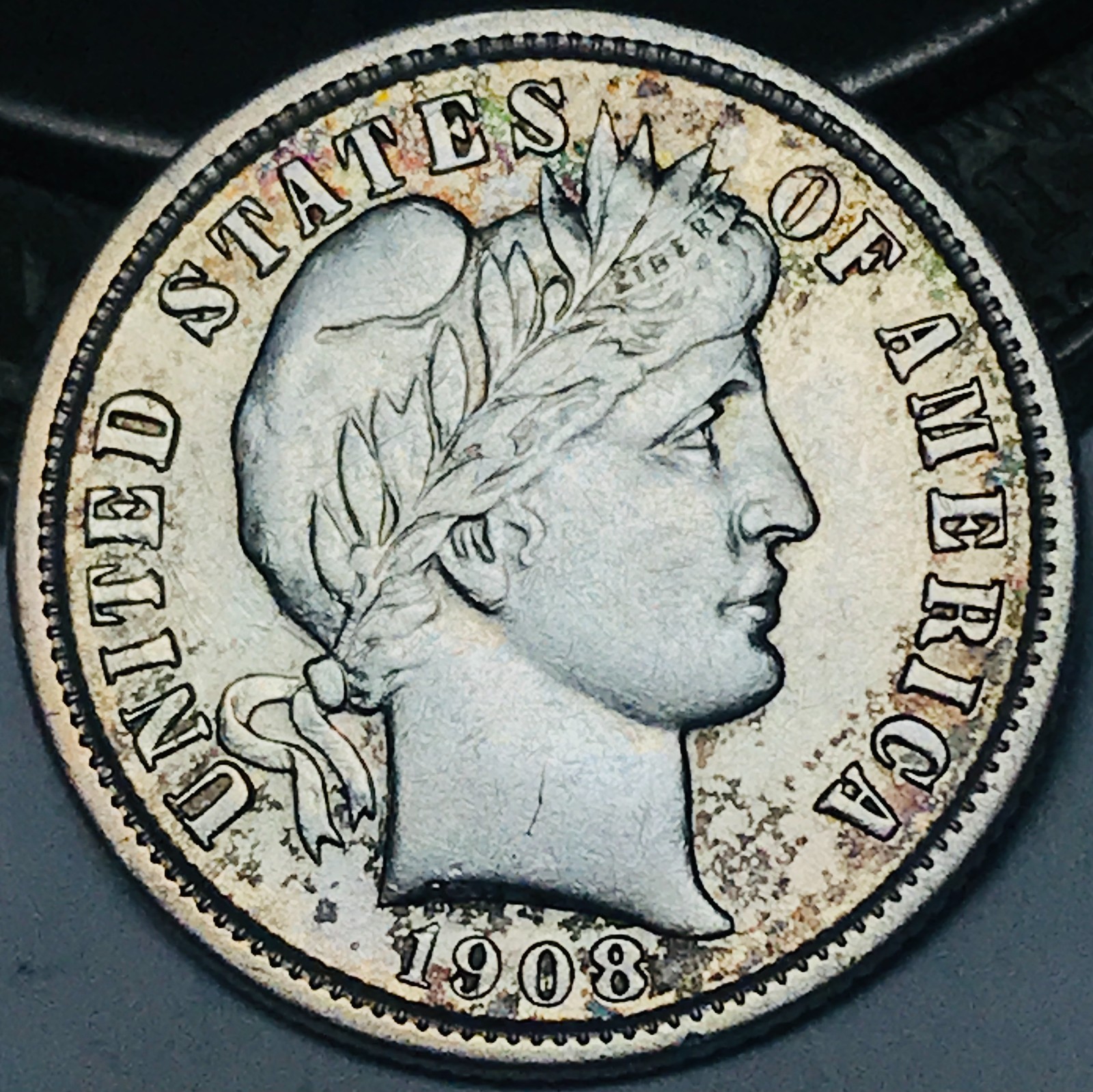 1908 D Barber Dime 10c Liberty Head High Grade Choice Silver US Coin CC30384