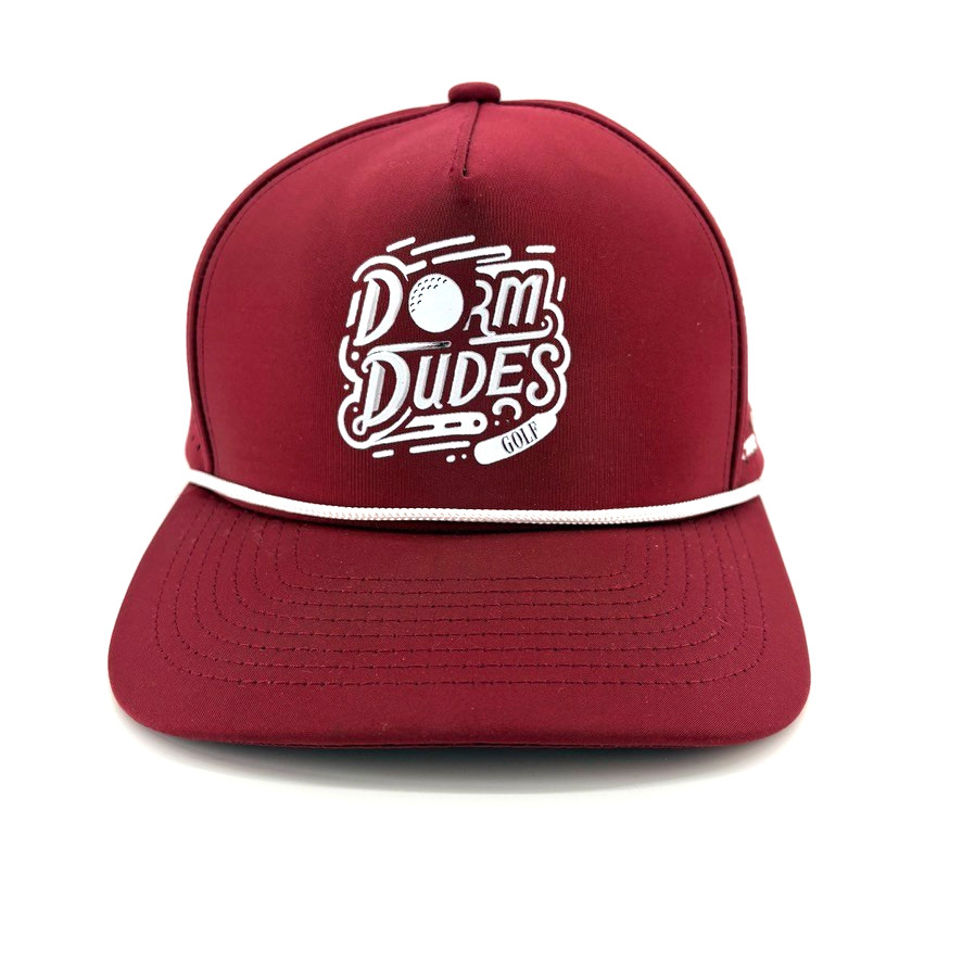 Dorm Dudes Golf Rope Maroon Ventilated Snapback Cap
