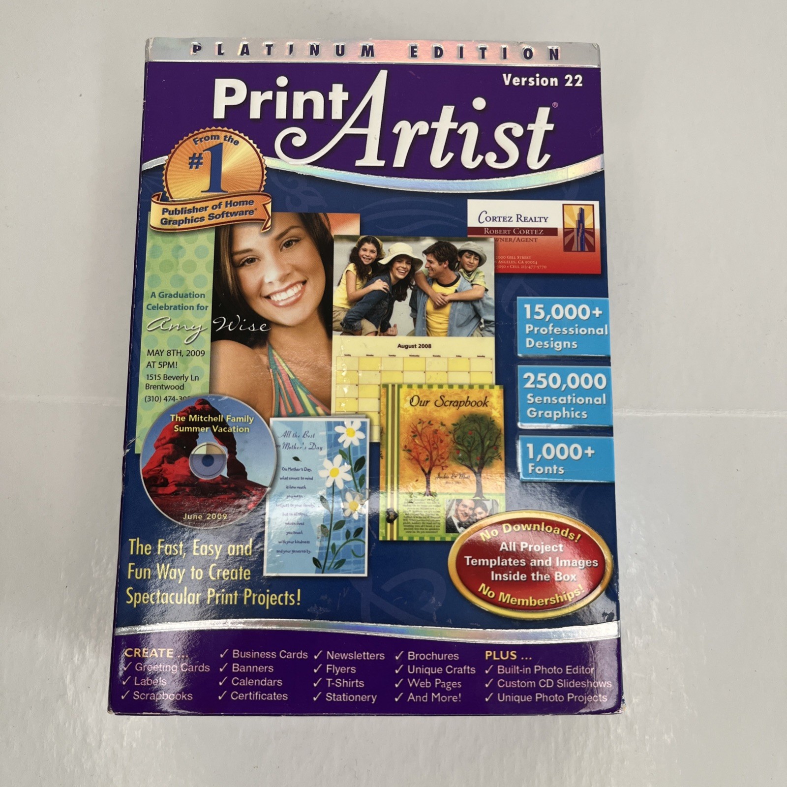 Print Artist Version 22 Platinum Edition Software Original Box CD 2007 USA