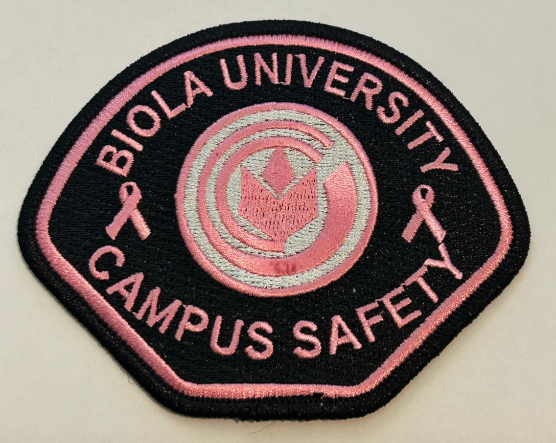Biola University California Campus Safety Breast Cancer Awareness Pink Patch New
