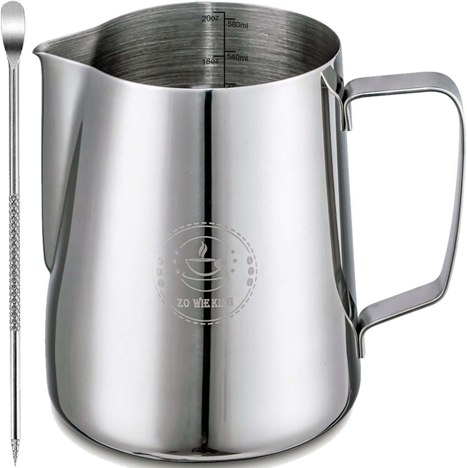 Milk Frothing Pitcher 20Oz,Espresso Steaming Pitchers 600Ml,Espresso Machine Acc