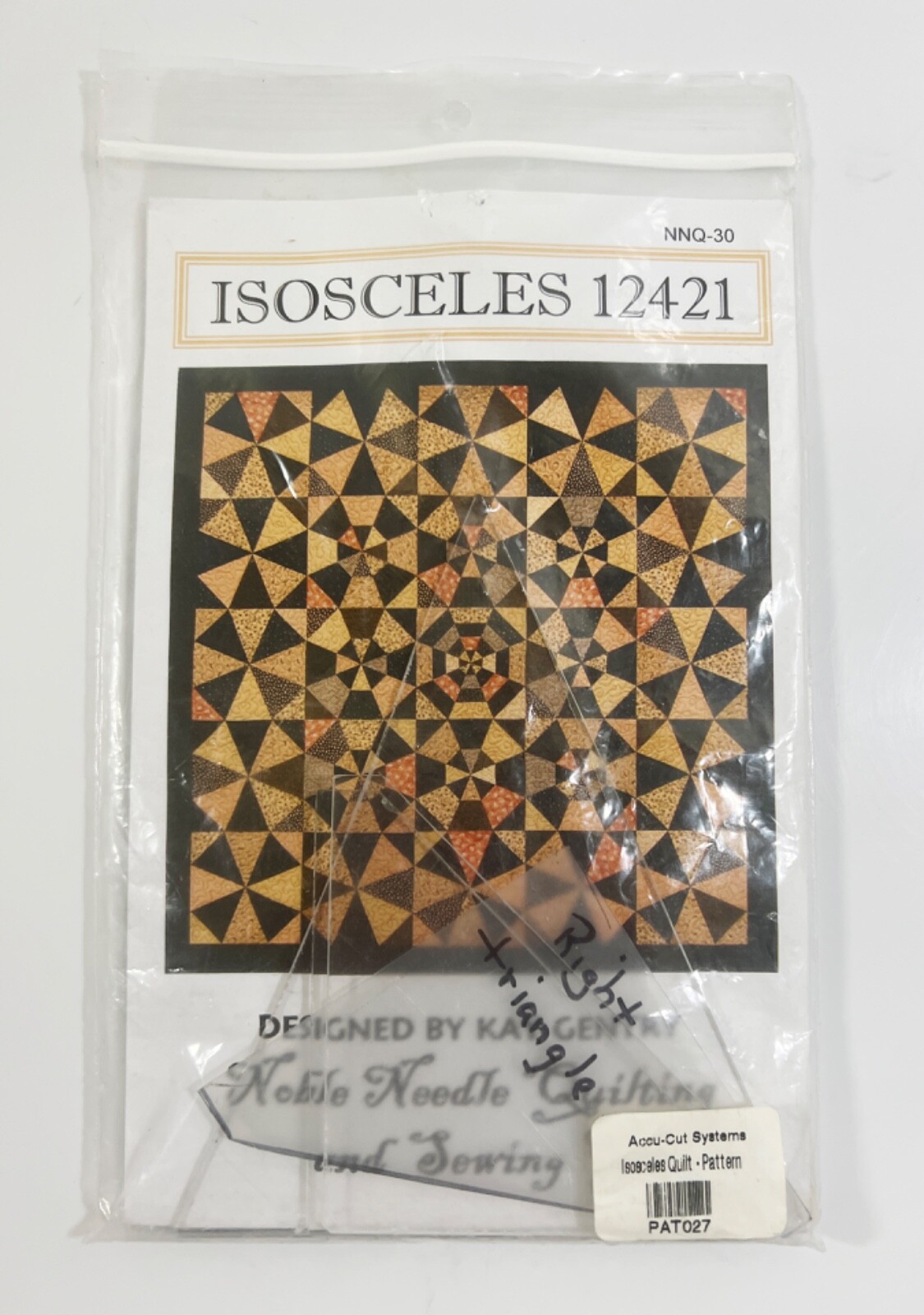 Isosceles 12421 QUILT PATTERN Kay Gentry NOBLE NEEDLE QUILTING & Sewing 56”x 56”