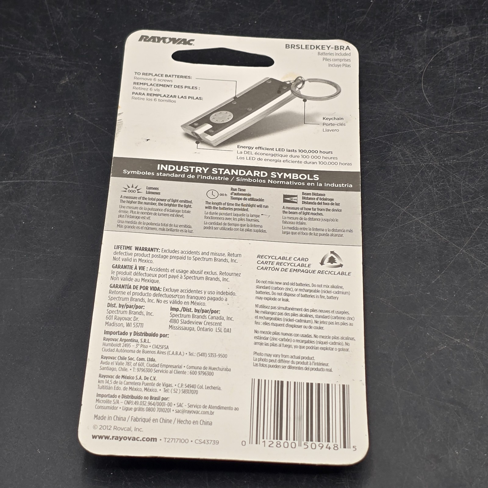 RAYOVAC Keychain Value BrightLED Flashlight Light Blue New Sealed