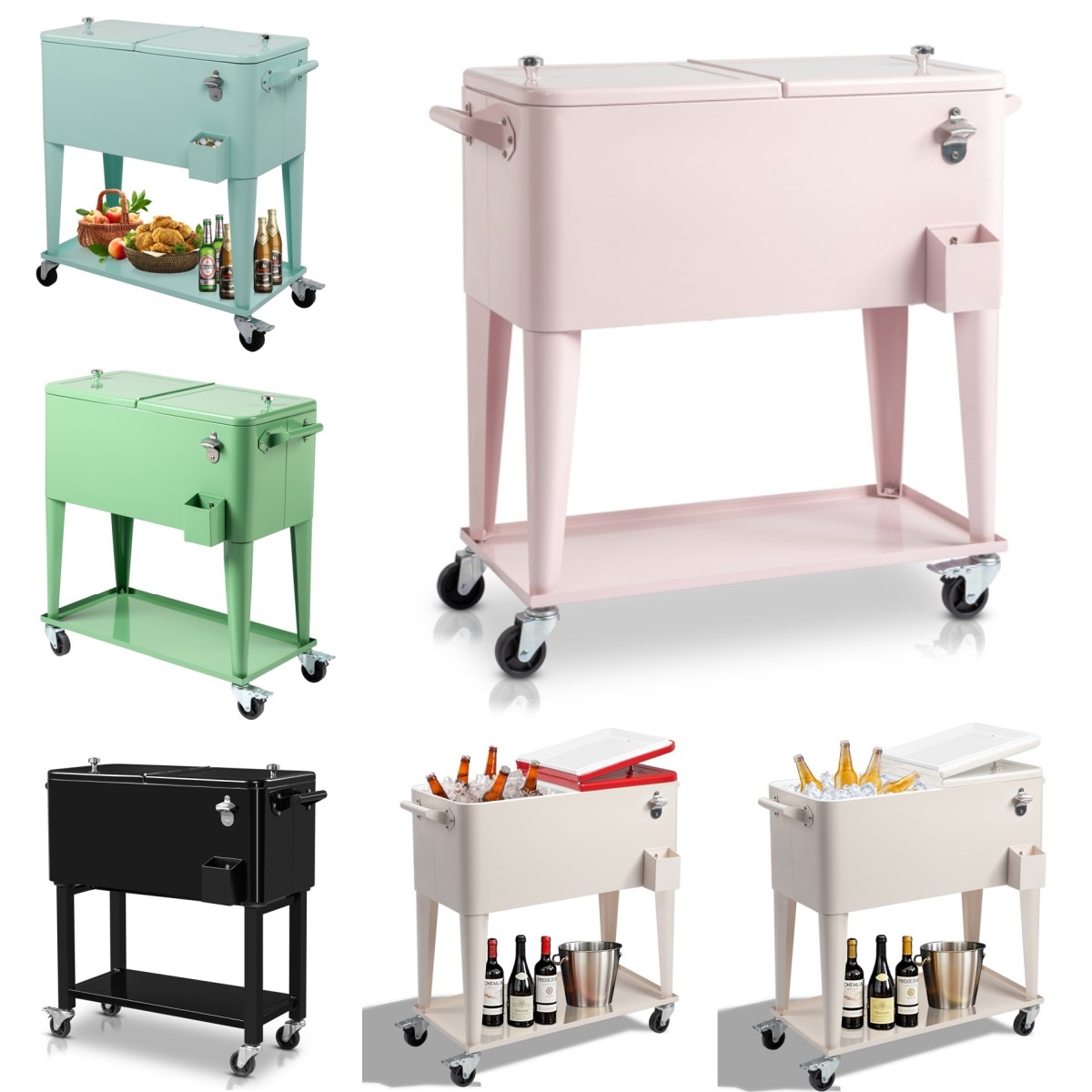 Party Cooler with Divider, Spacious 80-Qt Capacity, Chills 36hrs, Serving Tray