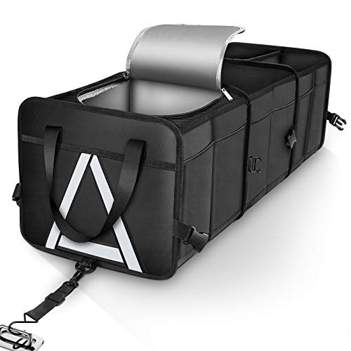Durable Car Trunk Organizer with Premium 3 Compartments with Reflective Strip