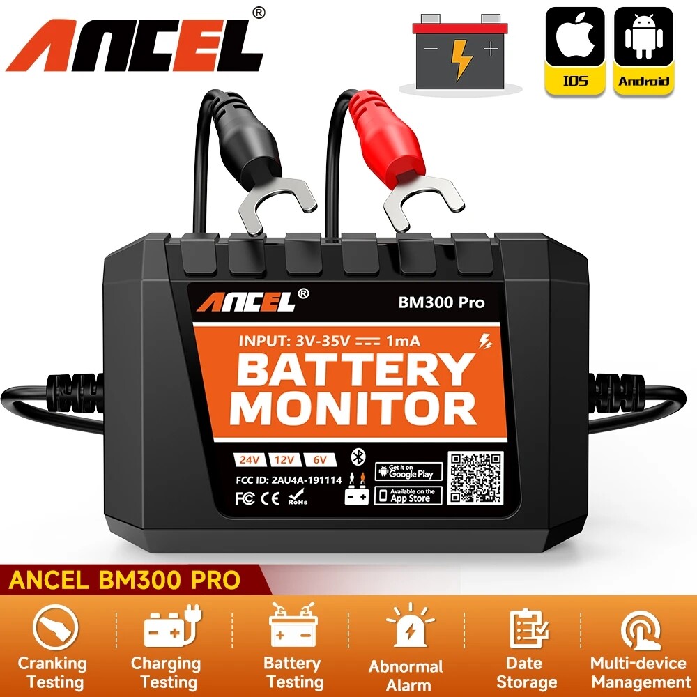 ANCEL BM300Pro 6V/24V/12V Battery Tester Battery Monitor SOH SOC Health Analyzer