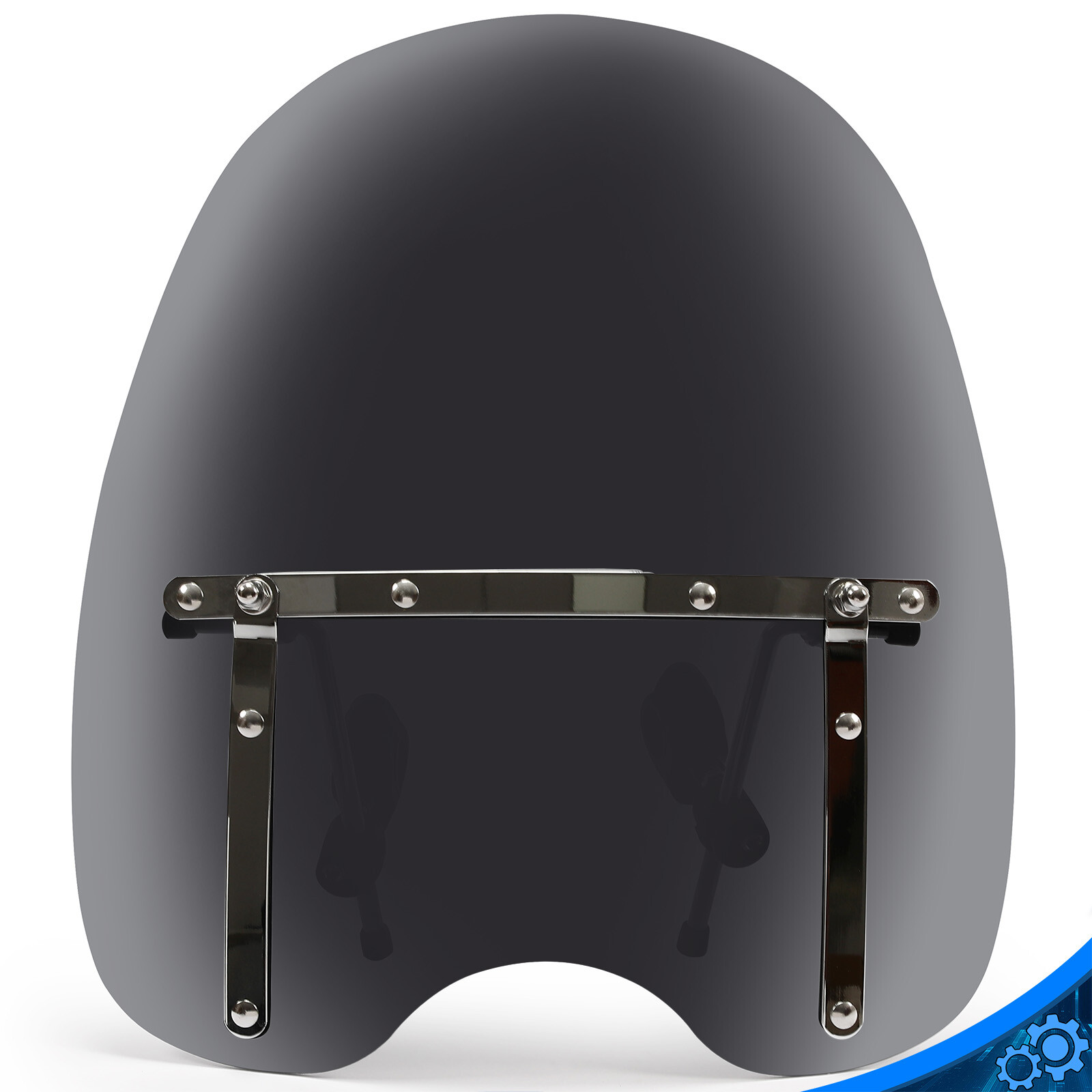 19"x17" Smoke Windshield Windscreen For Harley Dyna Honda Suzuki Yamaha Kawasaki