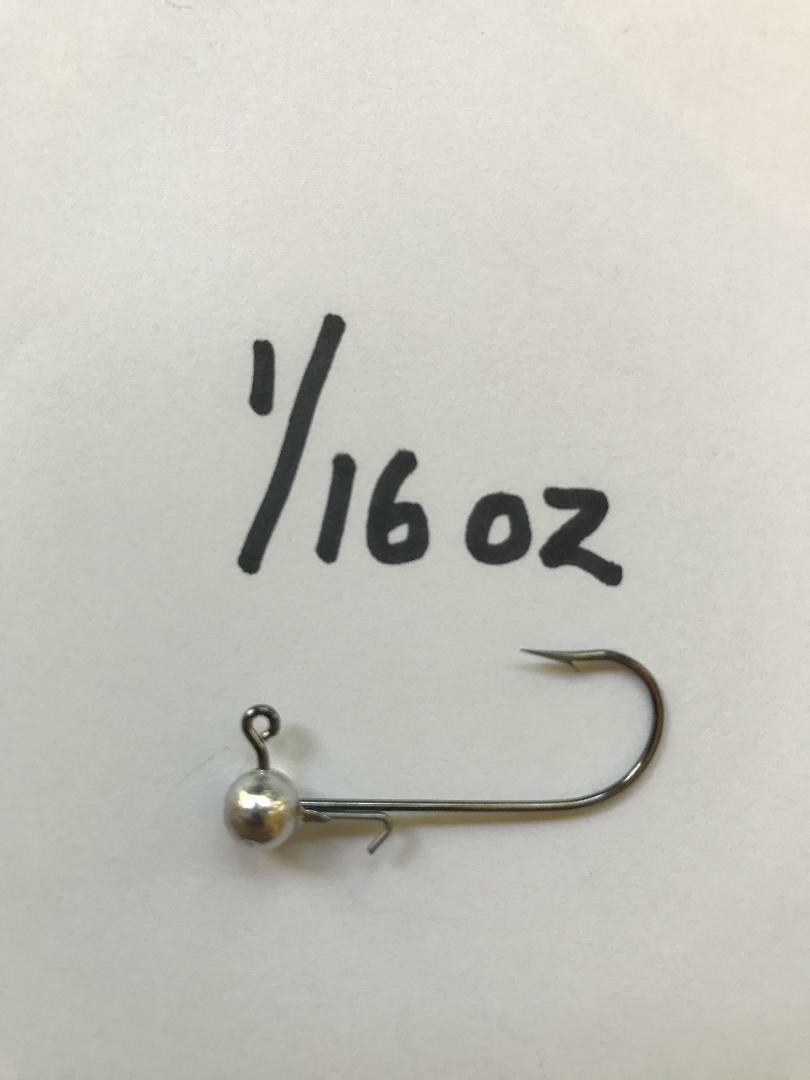 NEW 1/16 OZ ROUND JIG HEADS WITH WIRE KEEPER , 1/0 HOOK , 20 PC