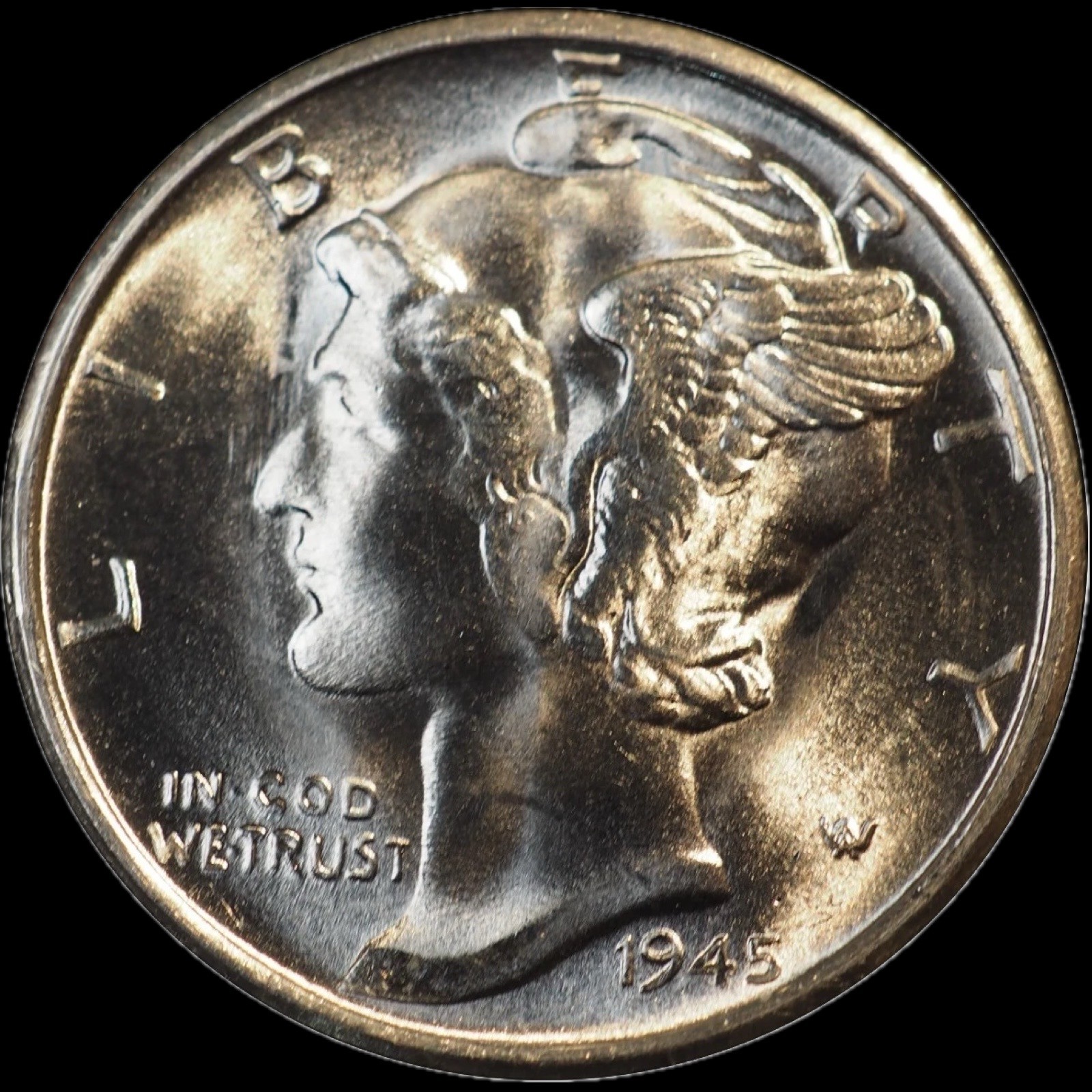 BLAZING GEM BU 1945-S Mercury Silver Dime SUPER HIGH GRADE GEM!