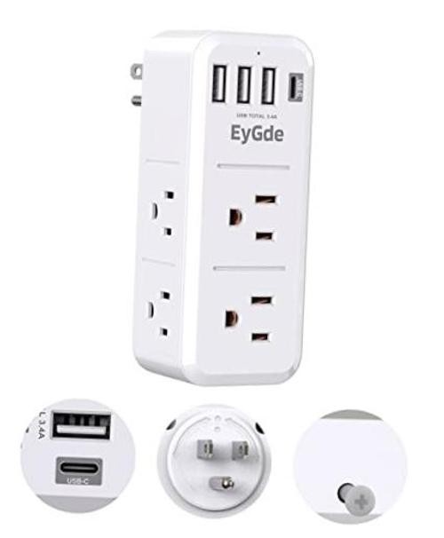 Multi Plug Outlet Extender Surge Protector 1700J, Wall Power Strip with 1 Pack