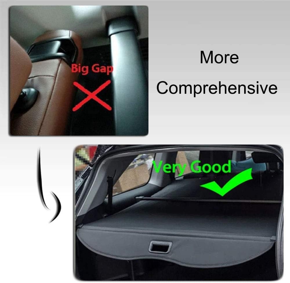 kaungka Cargo Cover Retractable for 2015-2017 Ford Edge Black