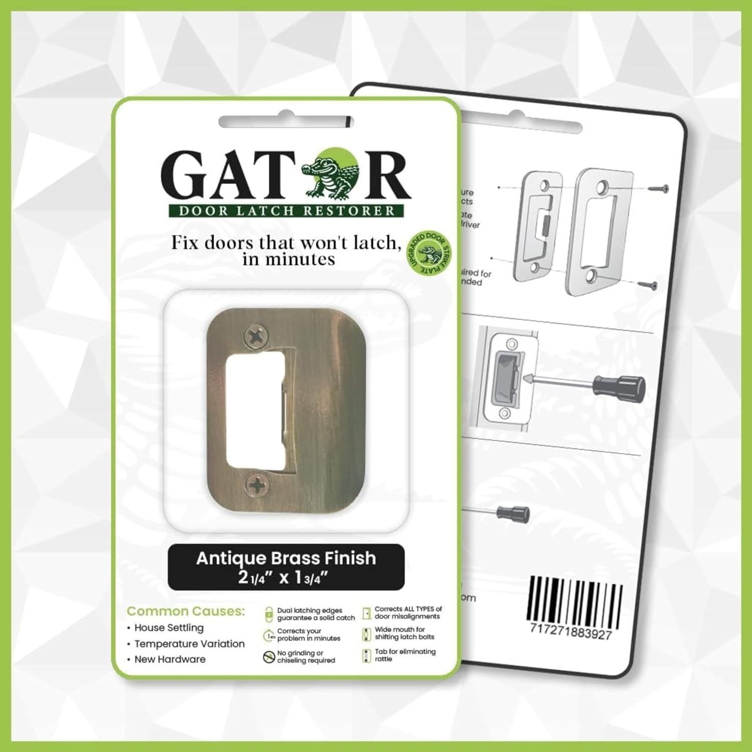 Gator Satin Nickel Door Strike Plate 4-Pack - Universal Latch Restorer Solution