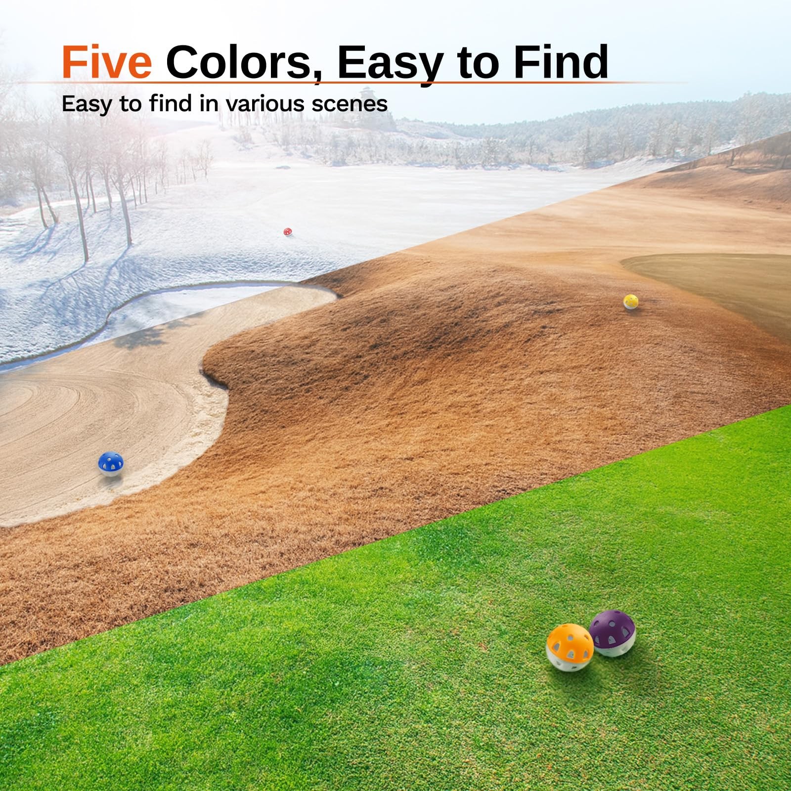 Practice Golf Balls (20 Pack), Limited-Flight Training Balls, High Visibility...