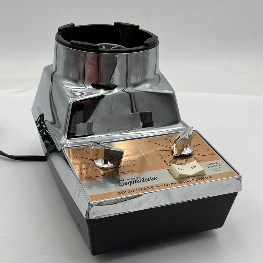1970s Signature Solid State 12 Blender M-7 Montgomery Wards MCM Kitchen Chrome