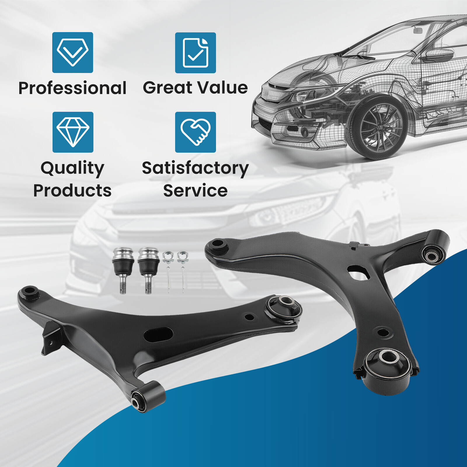 2x Front Lower Control Arms LH RH For 2008-2011 Subaru Impreza 2003-2009 Outback