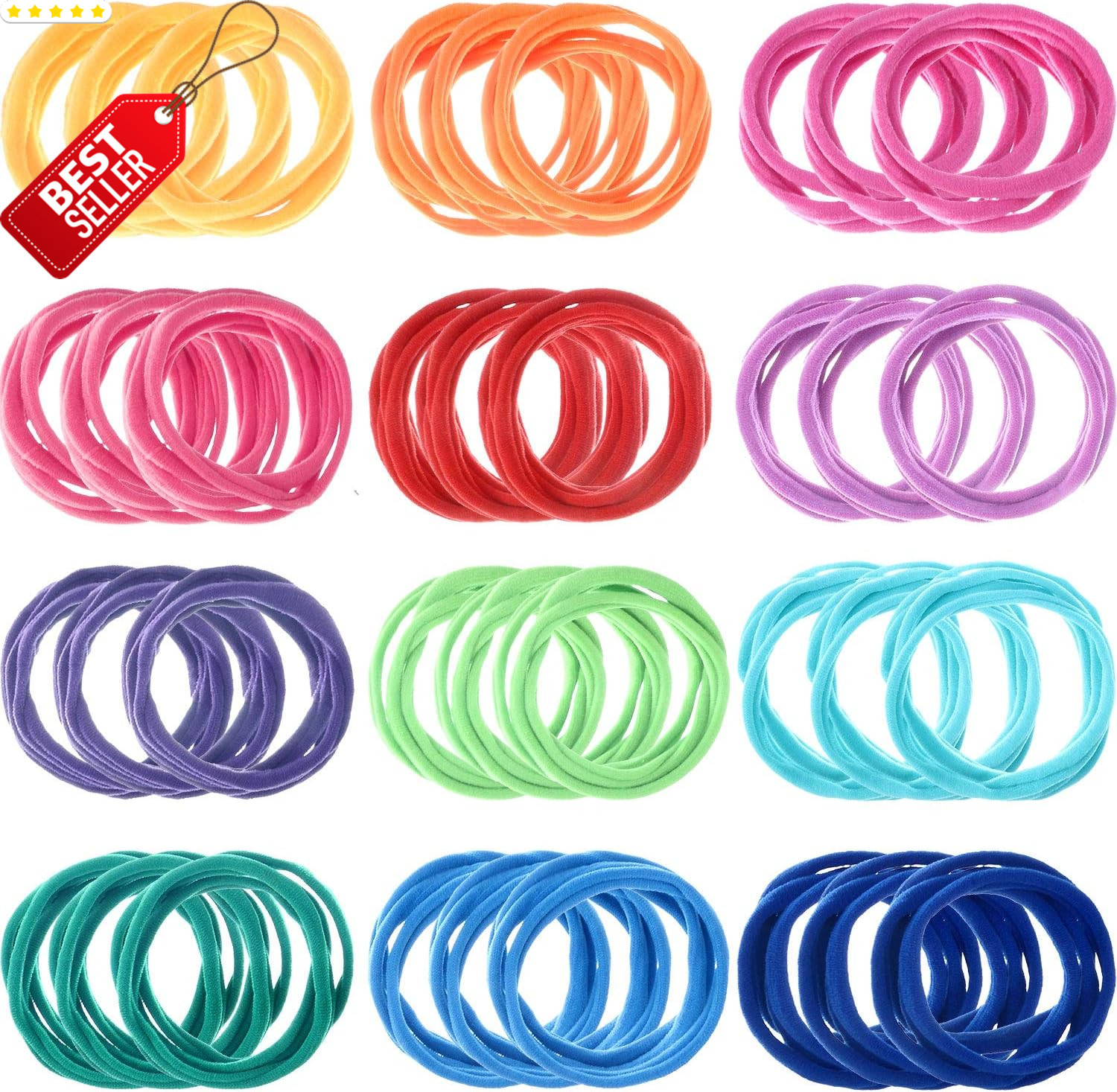 96 Pcs Potholder Weaving Loom Loops Kit 7 Inch Elastic Rainbow DIY Craft - US