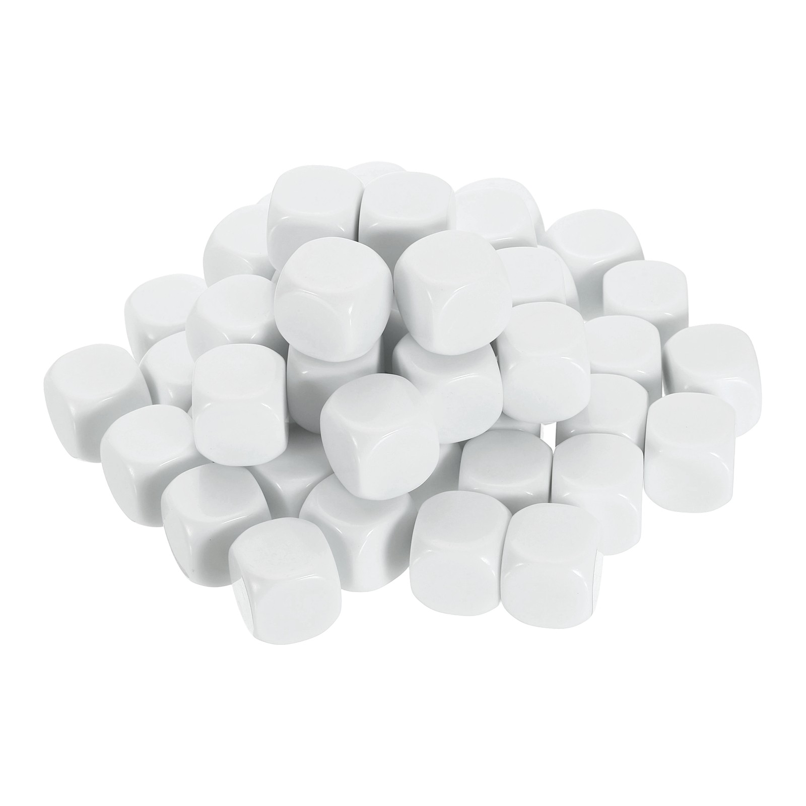 50Pcs Rounded Blank Six Sided Dice 20mm/0.8inch Acrylic Dice, White
