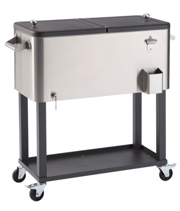 NEW TRINITY Stainless Steel Beverage Cooler and Ice Chest with Wheels and Prote