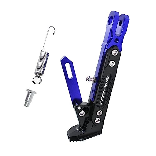 Motorcycle Universal Kickstand Adjustable Modified CNC Aluminum Alloy Blue