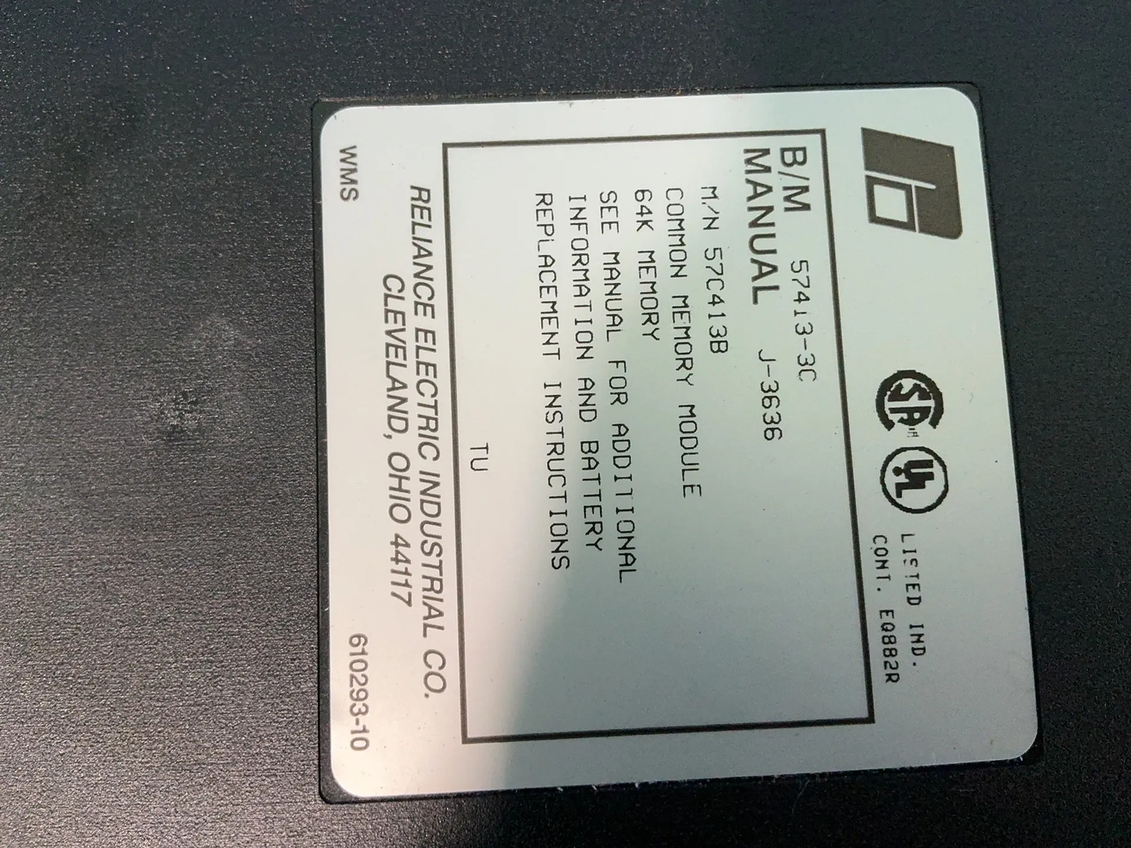 RELIANCE COMMON MEMORY MODULE 57C413B