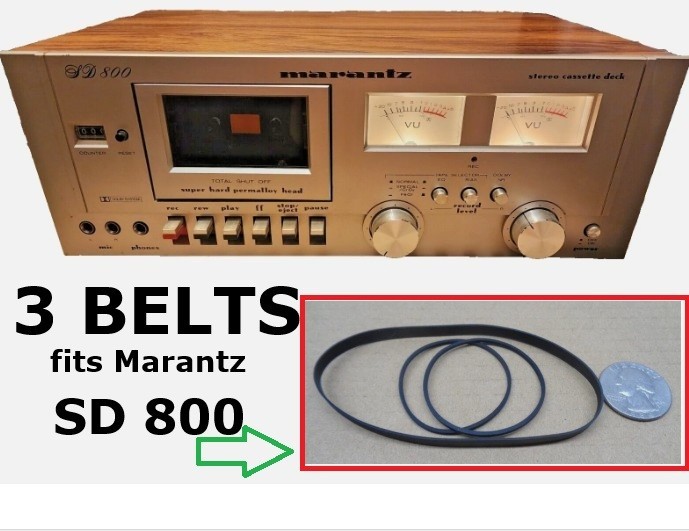 3 BELTS FITS MARANTZ SD800 SD-800 CASSETTE PLAYER (3 NEW BELTS) nice!