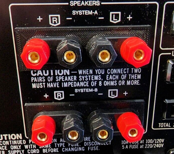 New Sansui AU-717 Amp Speaker Terminal Banana Plug Conversion