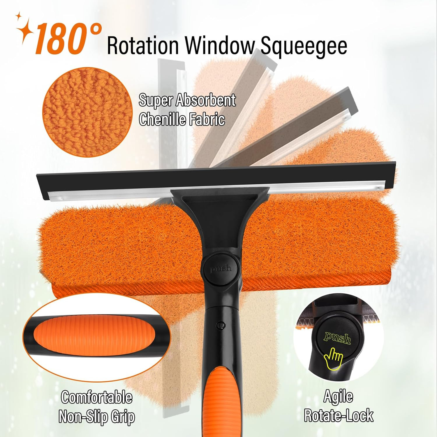 26FT High Window Cleaning Kit with Pole,2 in 1 Window Squeegee,5-20Ft Profession