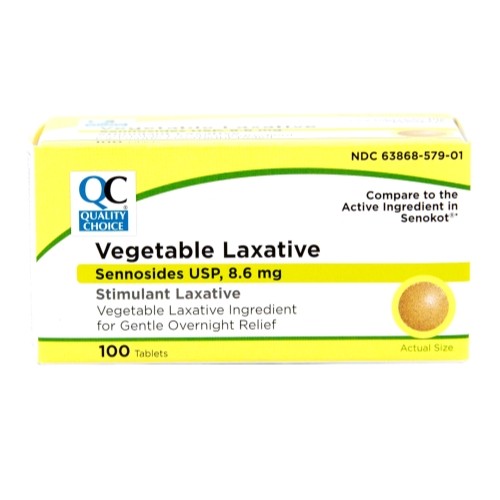 3 Pack Quality Choice Sennosides Natural Vegetable Laxative 100 Tablets Each