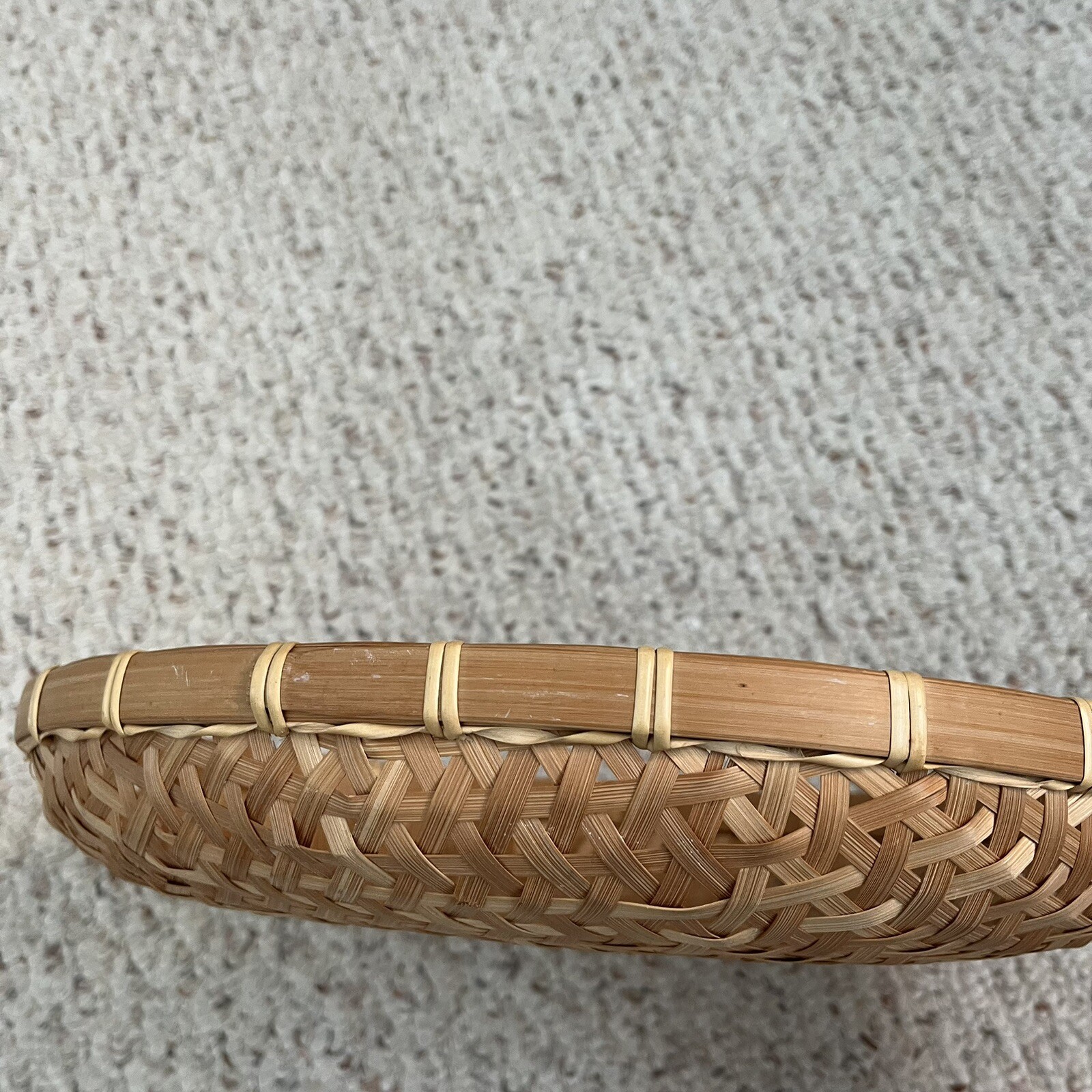 Vintage Bamboo Basket Oval Fruit Basket 12x9.5”
