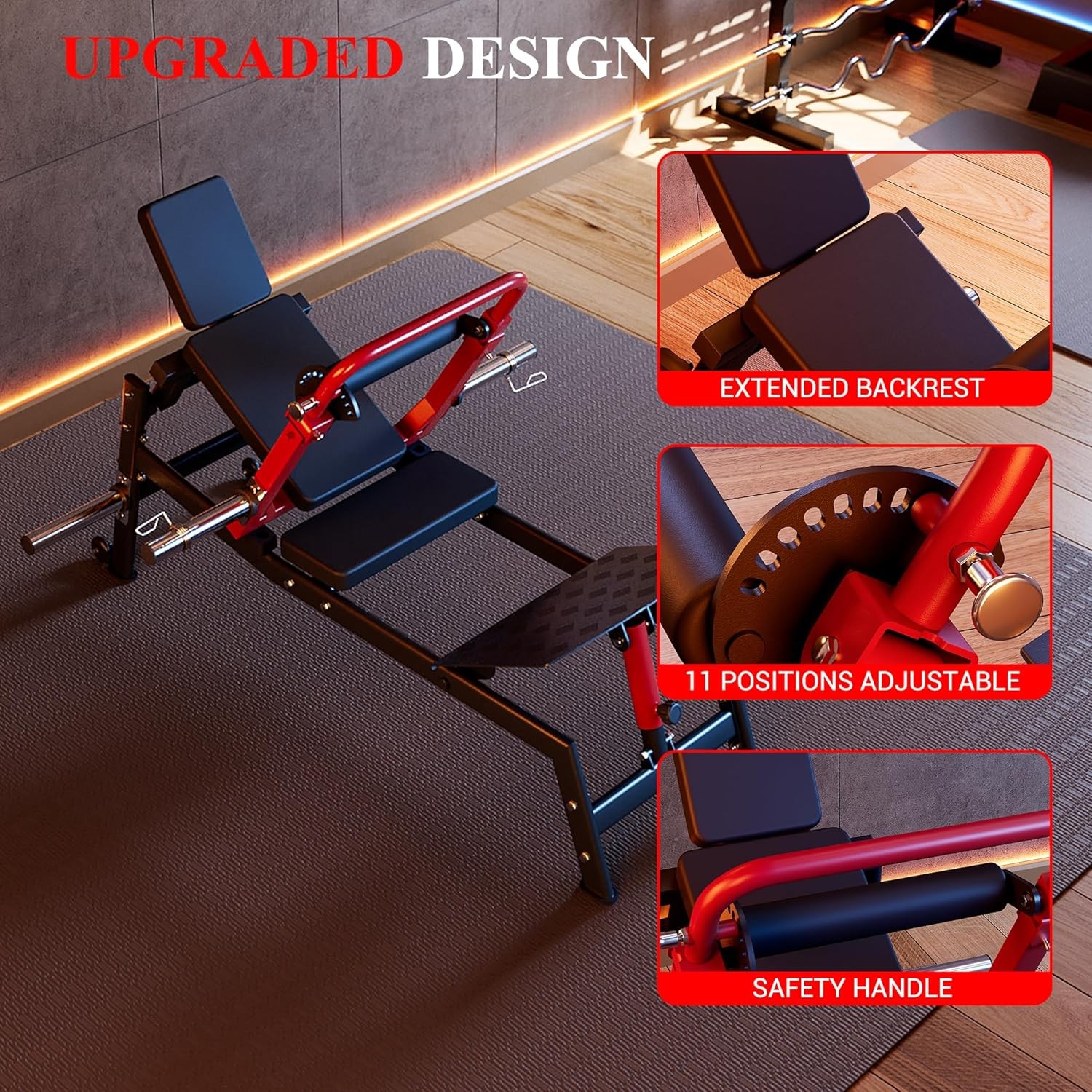 900LBS Capacity Hip Thrust Machine - Plate Loaded Glute Bridge