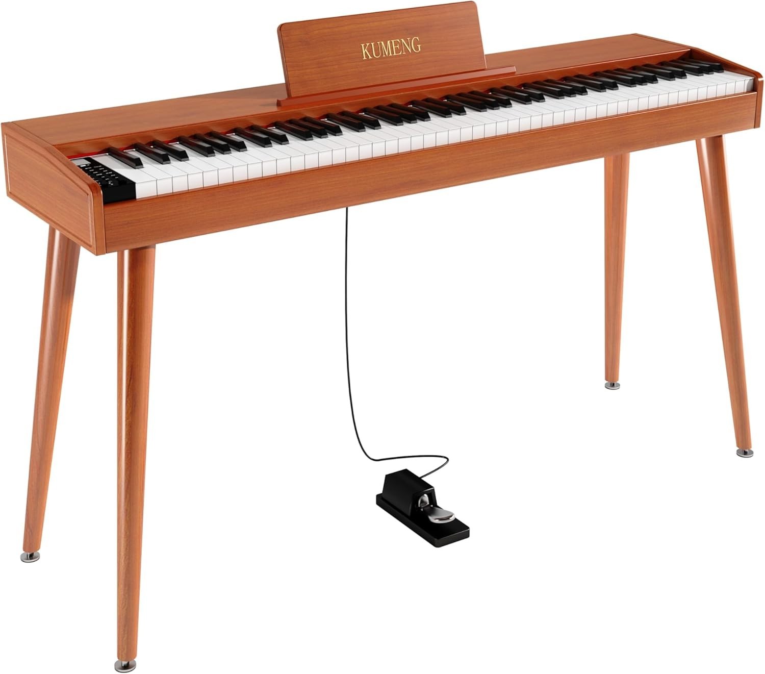digital Piano 88 Key Semi Weighted Keyboard,Full-size Electric Piano for brown