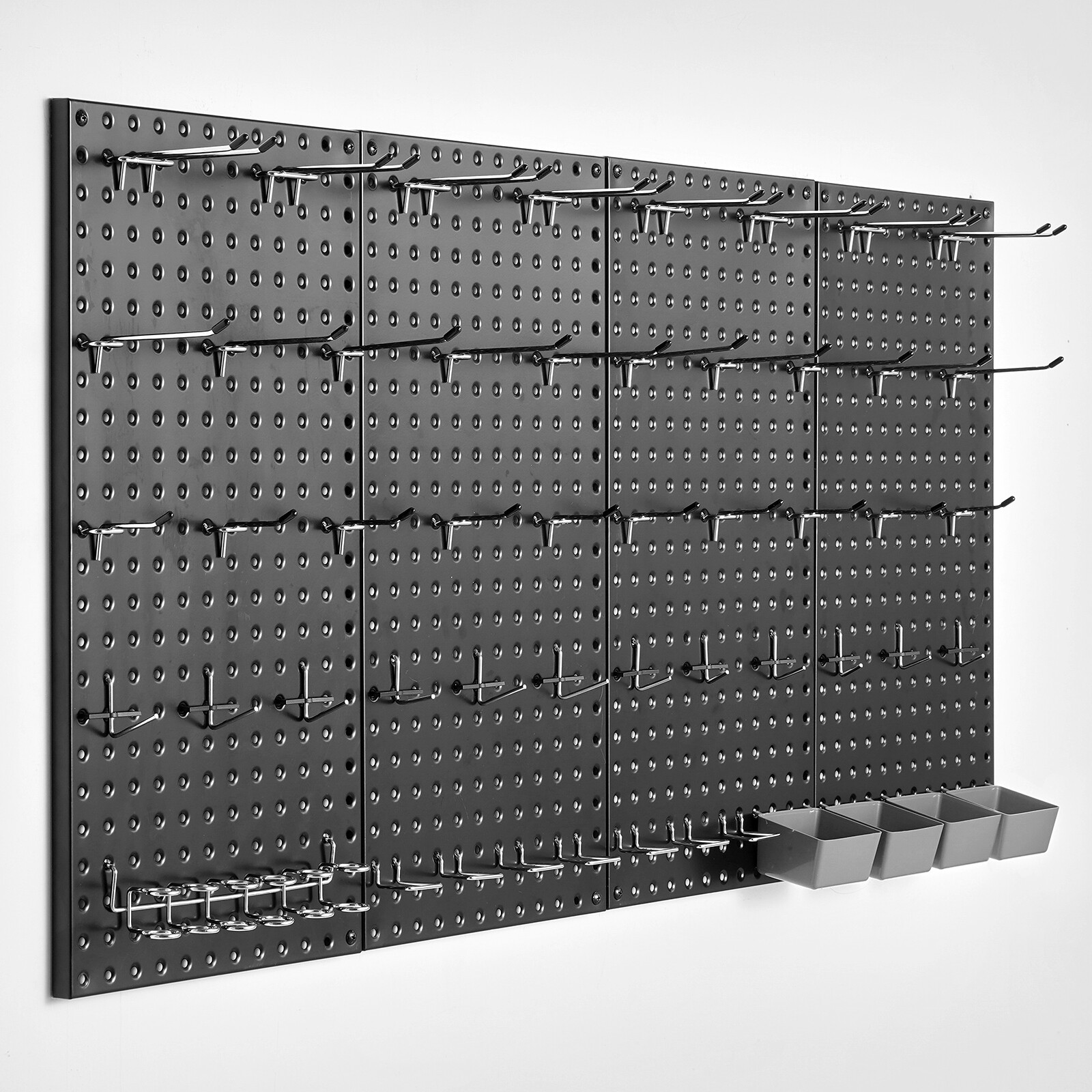 Uimoso 4-Piece Metal Pegboard Set 24" x 12" Wall Organizer for Tool Storage