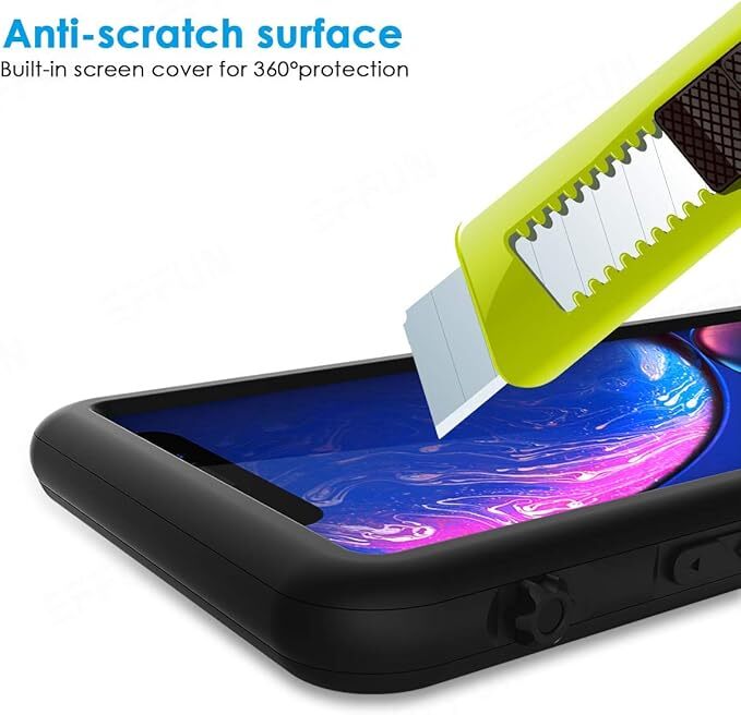 For iPhone Xr Waterproof Case, IP68 Fully Sealed with Built-in Screen Protector