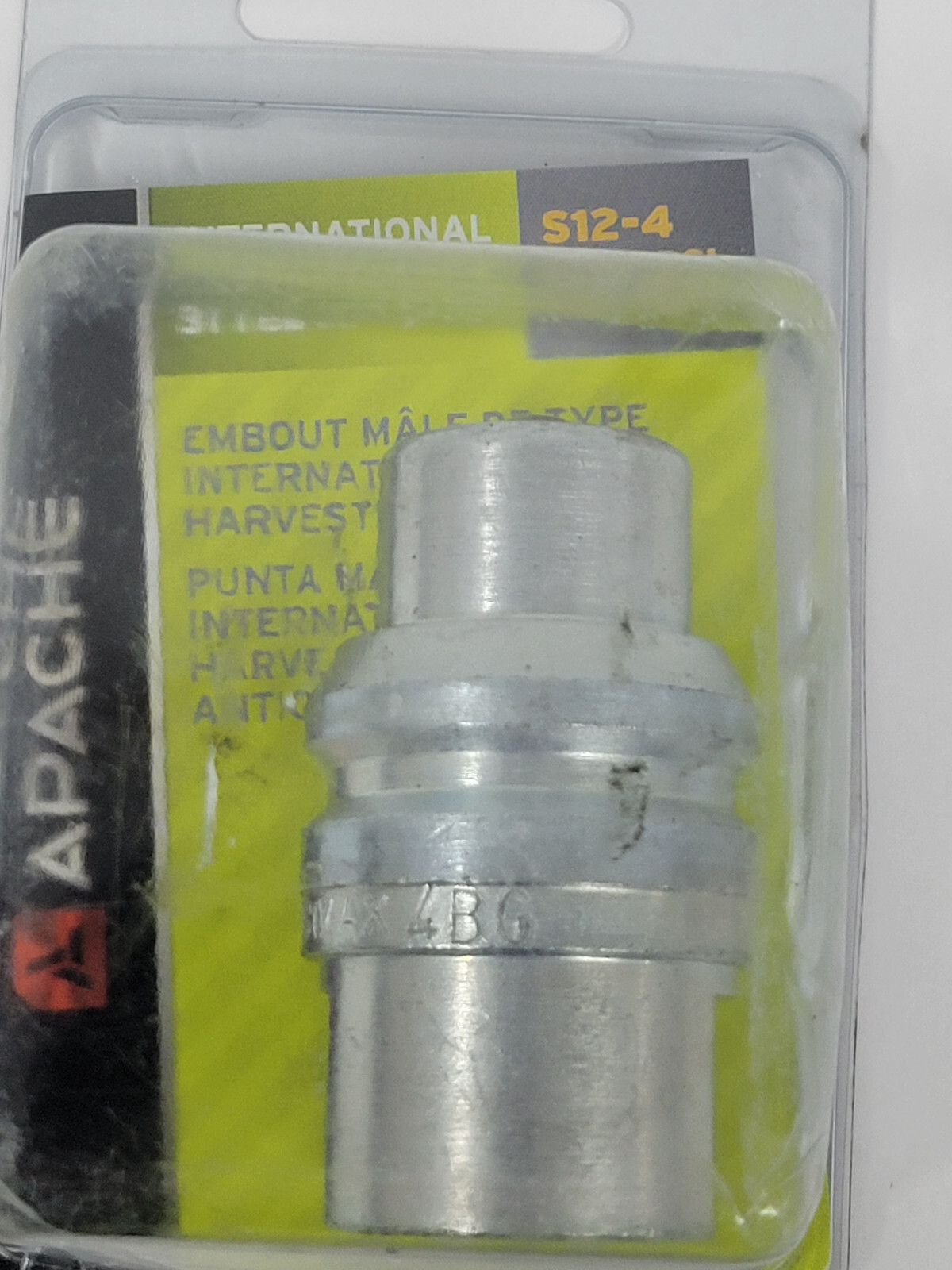 Apache 39041530 Intl Harv Old Style Male Hydraulic Tip Fitting, S12-4, 1/2" FNPT