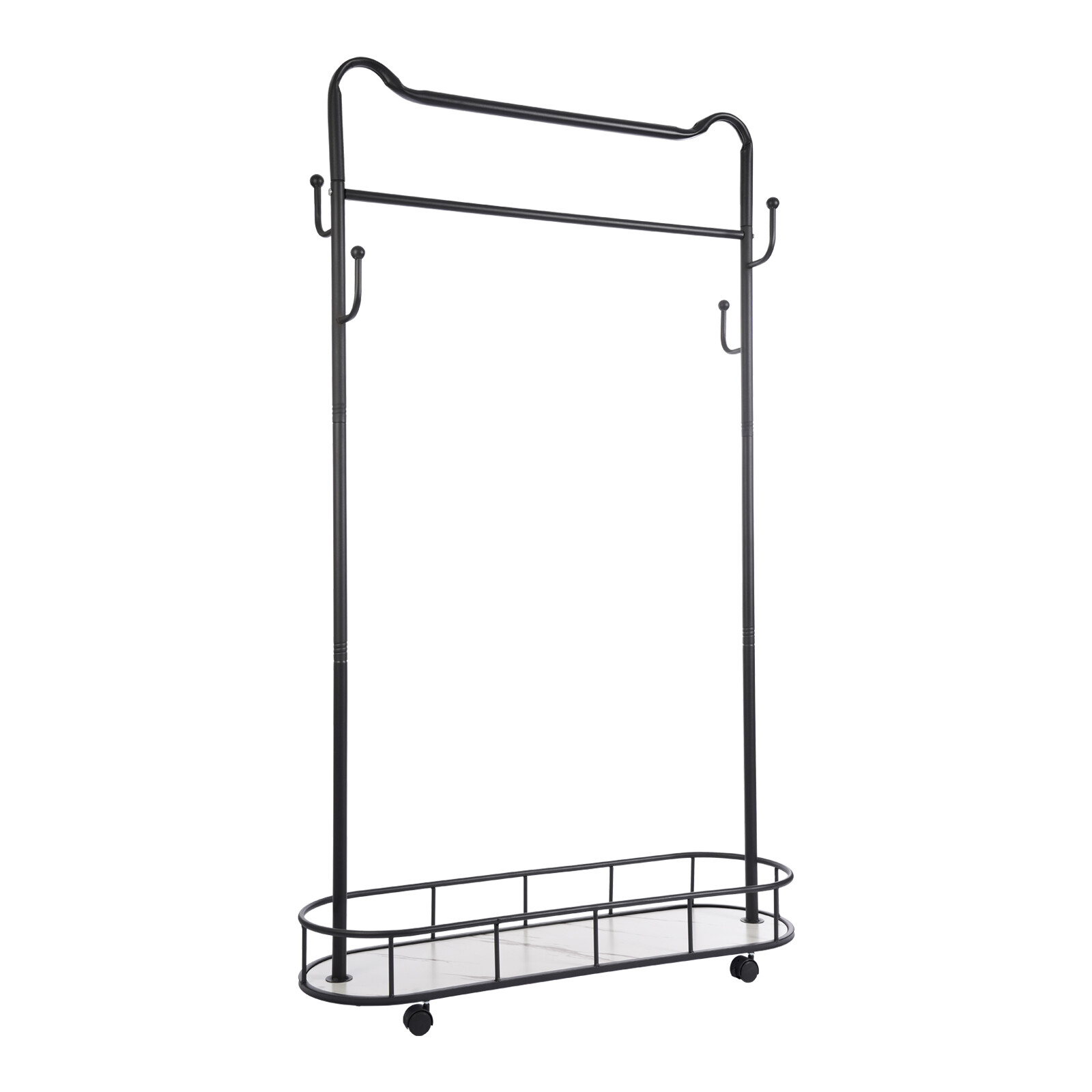 Clothes Rack, Movable Coat Rack, Coat Rack with Storage Basket