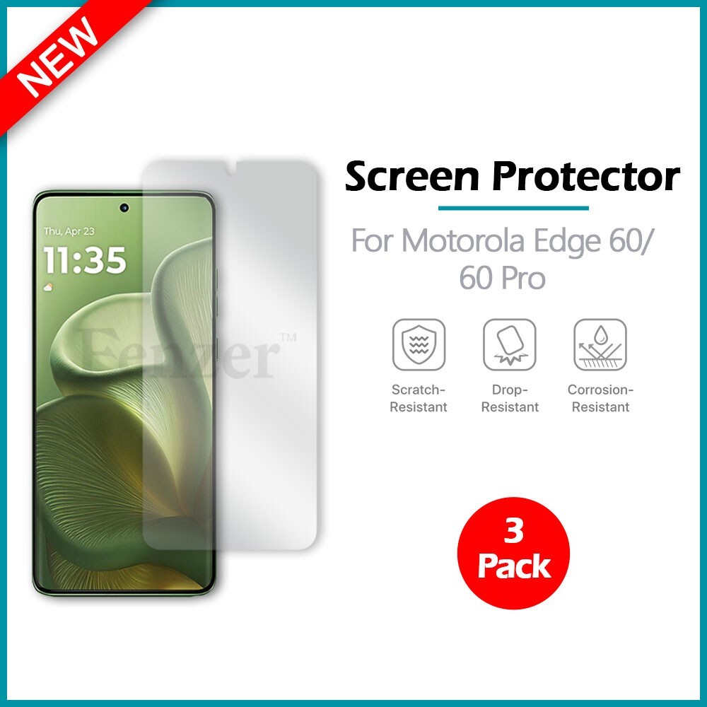 3-Pack LCD Clear HD Hydrogel Screen Protector for Motorola Edge 60 / Edge 60 Pro
