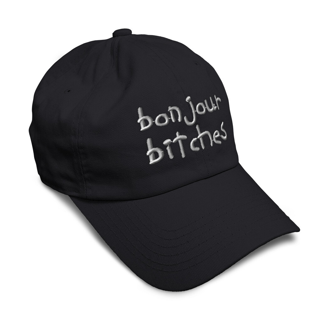 Twill Cotton Soft Women Baseball Cap Bonjour Bitches Embroidery Dad Hats for Men