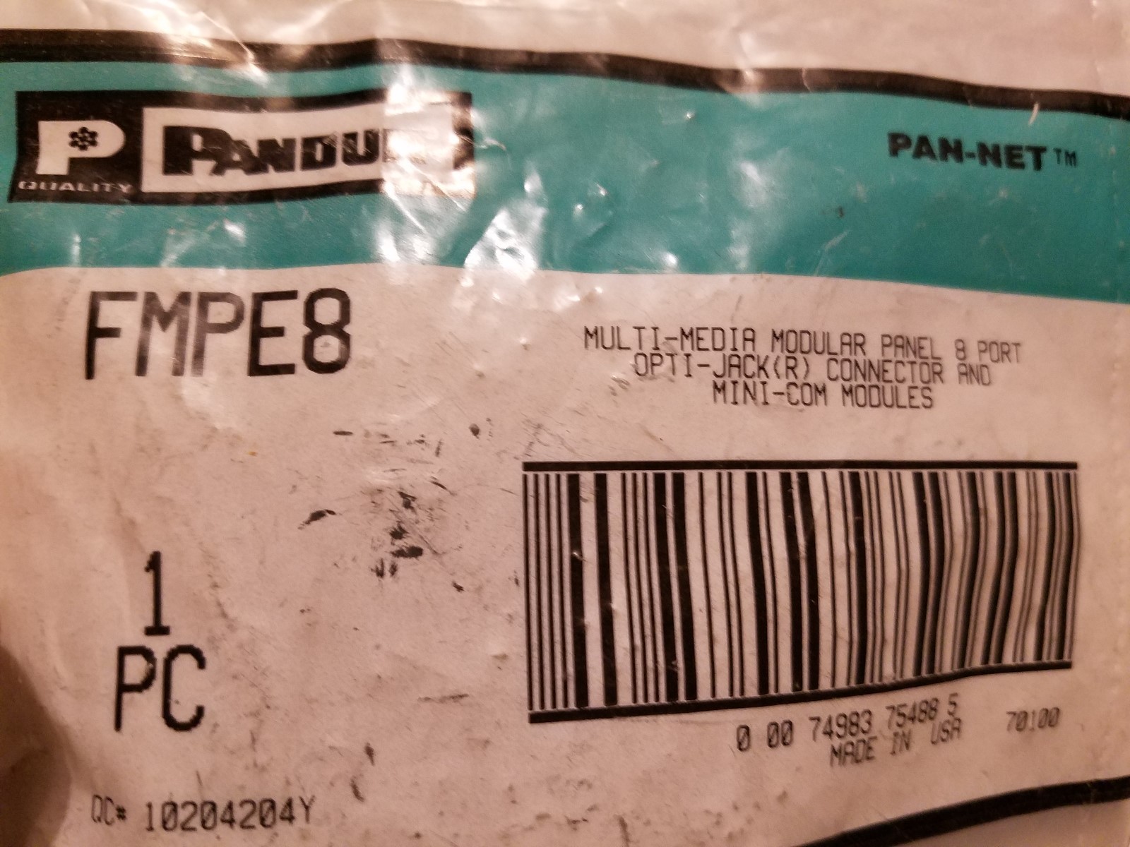 FMPE8 Panduit Fiber Multimedia Panel Empty 8-Port