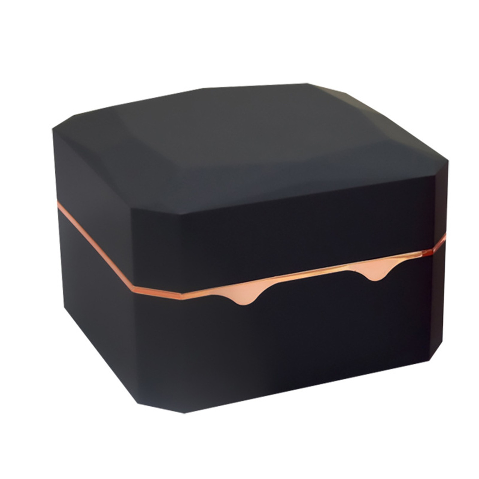 LED Light Watch Case Antidust Display Storage Holder Luxury Jewelry Box Black-