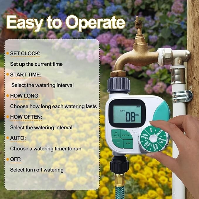 Biswing Sprinkler Timer, Outdoor Water Timer for Garden Hose, Programmable