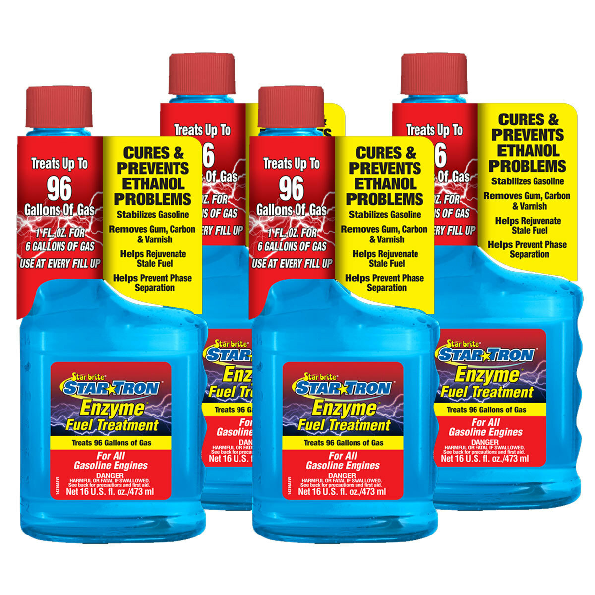 4-Pack StarBrite Star Tron Enzyme Fuel Treatment 16Oz Treats up to 96 Gal 14316