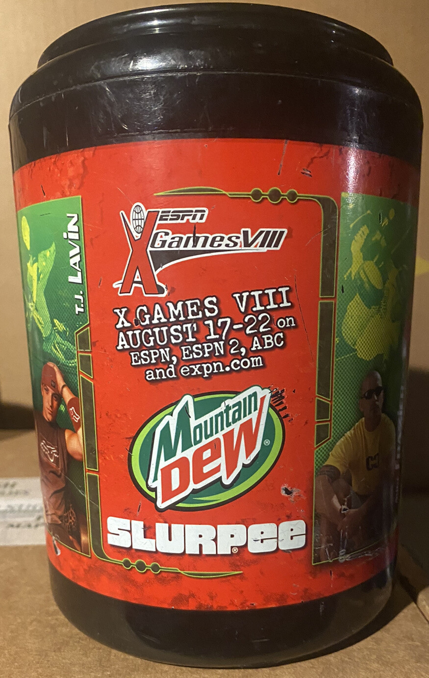 Mountain Dew ESPN X Games VIII 7 Eleven SLURPEE 34oz (1L) Insulated Travel Mug