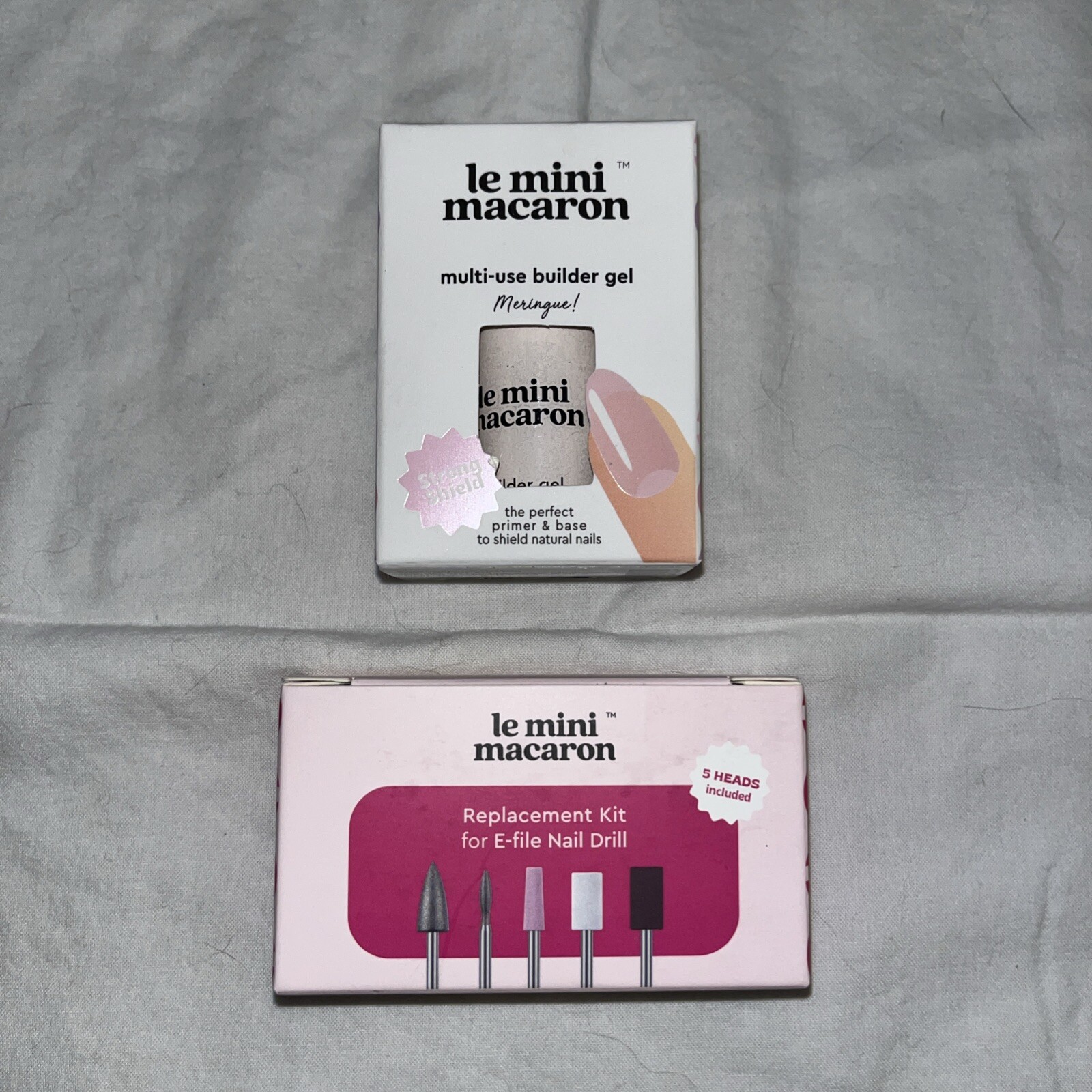 Le Mini Macaron Bundle - Includes E-file Nail Drill, Replacement Heads + Gel