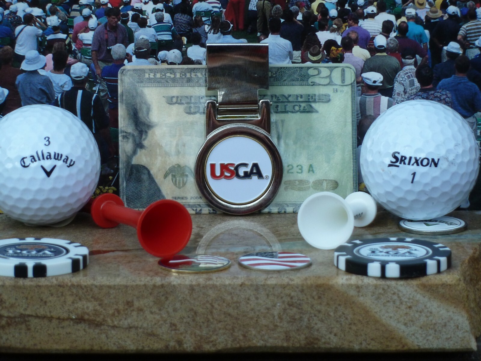 USGA Spring Loaded Money Clip - Free Shipping Bright Nickel