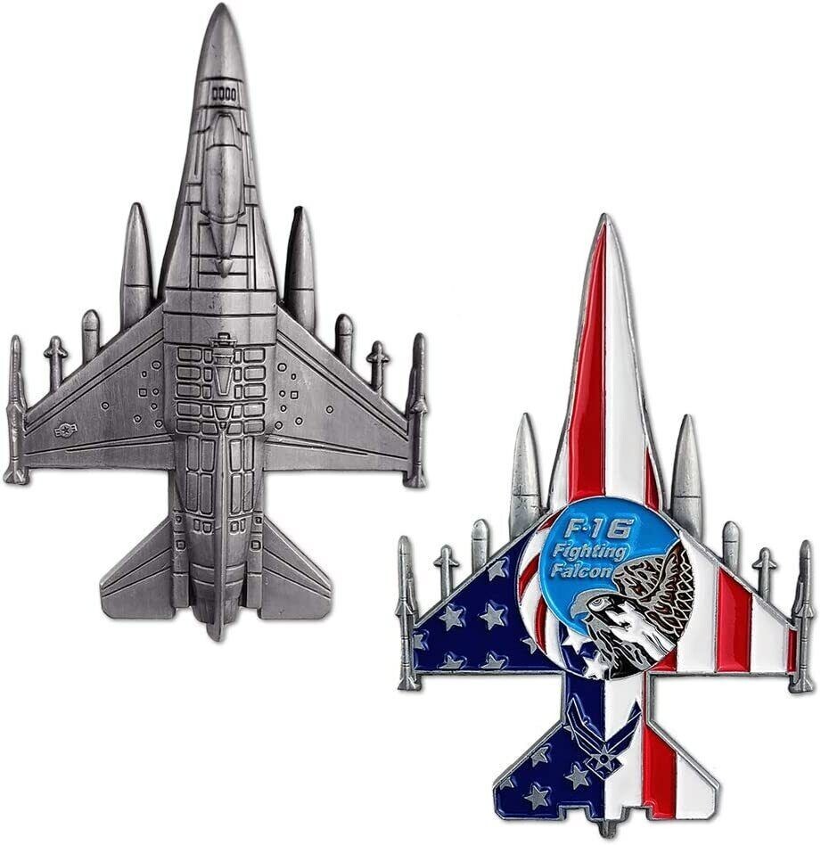 USAF Air Force F-16 Falcon Challenge Coin #2 (Topgun F-18 F-14 F-15 F-35 SR-71)