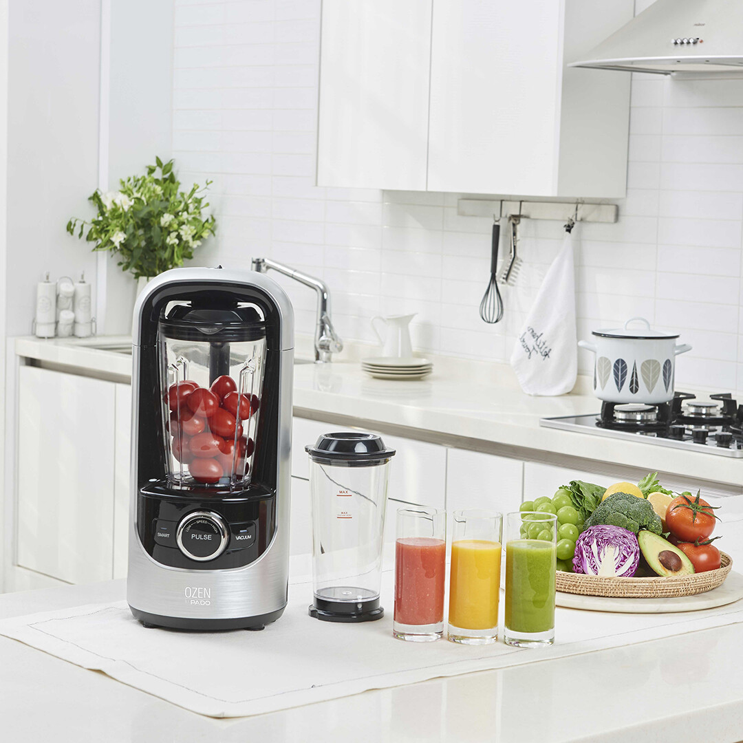 Pado Ozen 500 Vacuum Blender Plus Extra Vacuum Storage Container-Silver